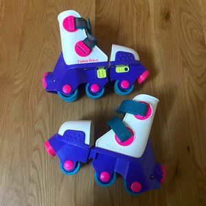 1994 Fisher-Price Easy In-Line Skates Rollerblades Vintage White Purple Pink